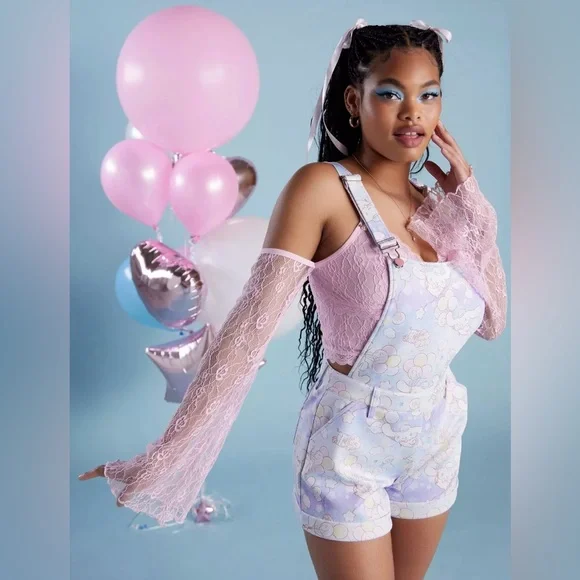 Cinnamoroll Sanrio Balloons Shortalls from Hot Topic - Picture 10 of 11